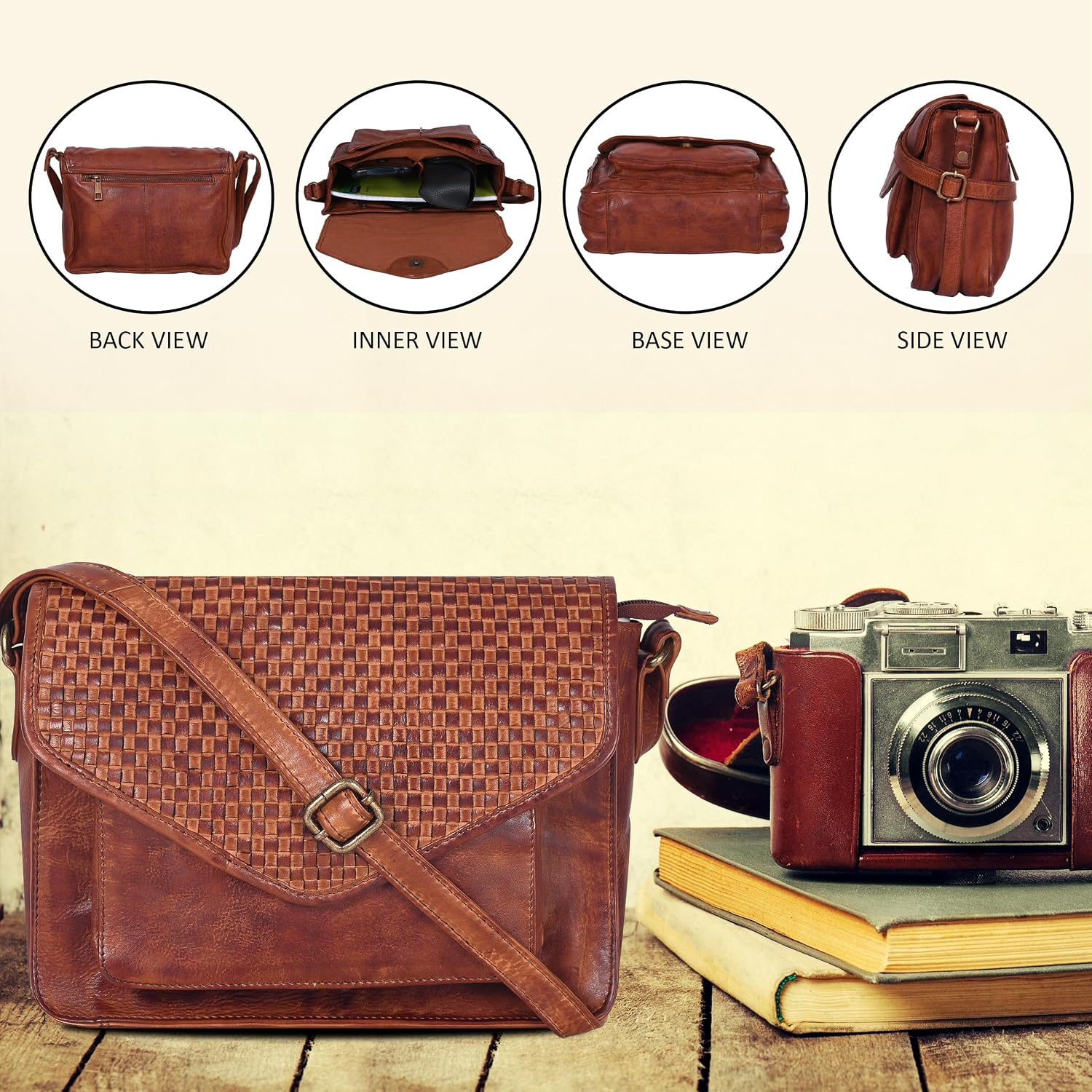 Ozora Genuine Leather Crossbody Purse for Women, Shoulder Bag image 5