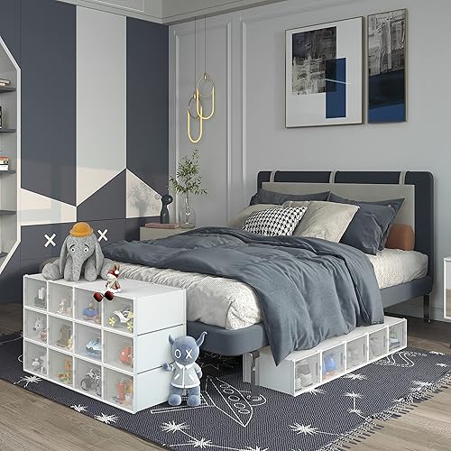 Vista 46 de YITAHOME Cajas de almacenamiento apilables XL, 18 organizadores y cajones para zapatos, color negro (tamaño extra grande)