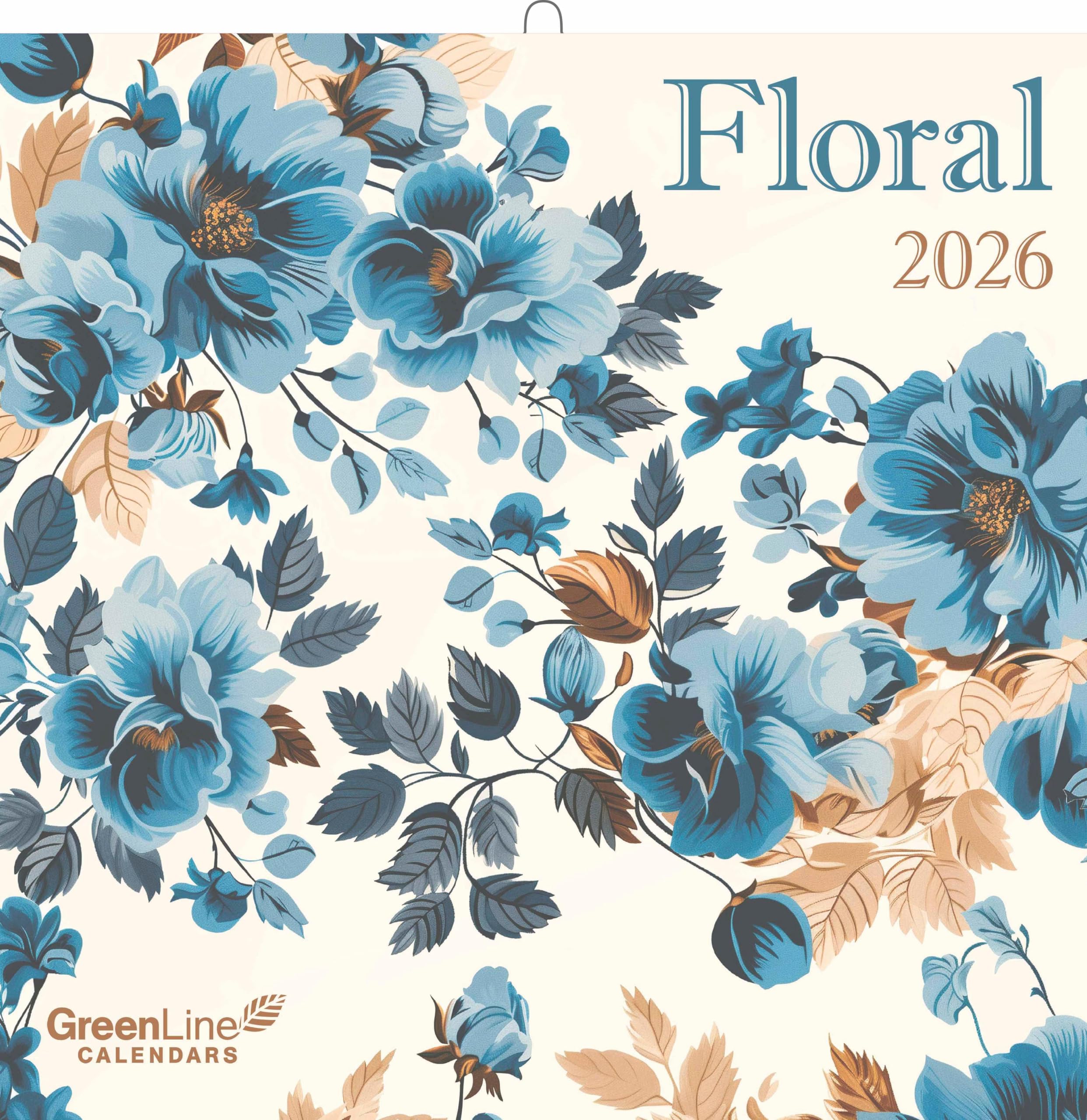 GreenLine - Floral 2026 – Wandkalender 30x30 cm (30x60 geöffnet), Broschüren-Kalender mit 12 floralen Illustrationen, 6-sprachigem Kalendarium & nachhaltiger Produktion für Natur- und Blumenliebhaber