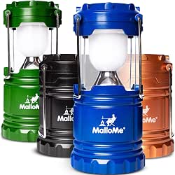 MalloMe Camping Lantern Multicolor 4 Pack Lanterns for Power Outages,