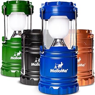 MalloMe Camping Lantern Multicolor 4 Pack Lanterns for Power Outages, Camping Lights for Tent