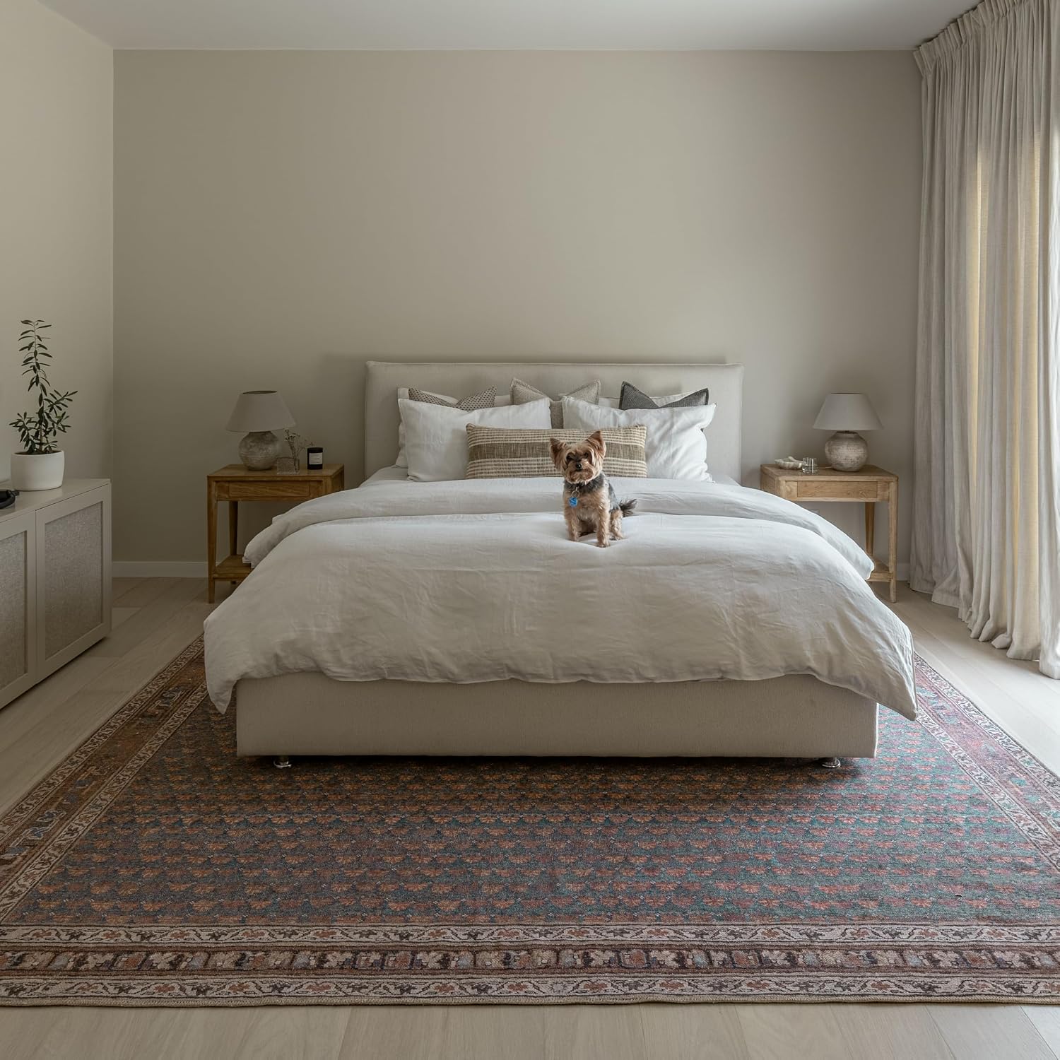 Knot Again 7’6” x 9’6” Area Rug – Clay & Mineral Blue Heritage Flatweave, Low-Pile – Easy Clean Boho Area Rug – Perfect for Living Room, Dining Room, Bedroom – Pet & Kid Friendly