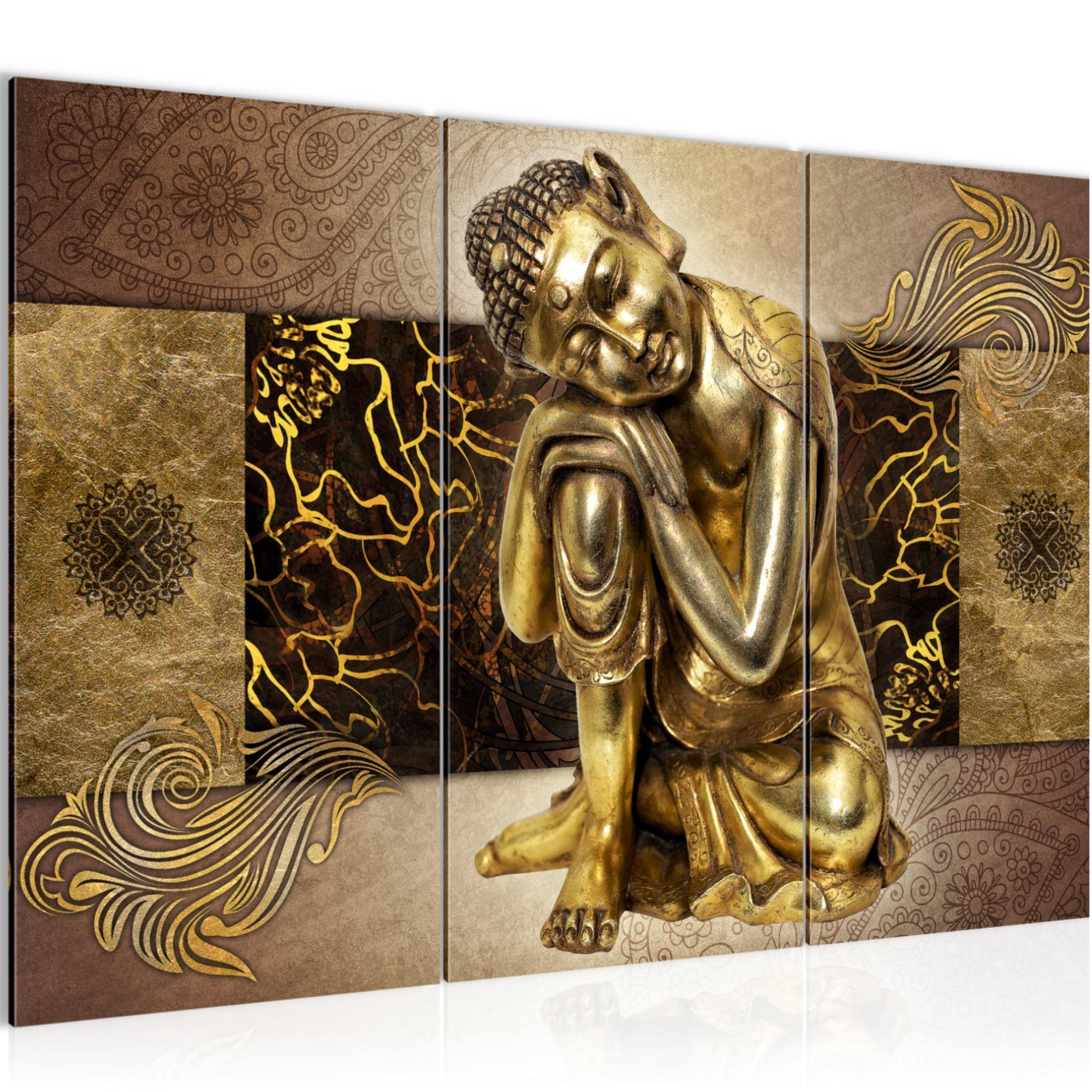 Cuadro Buda Zen Runa Art decorativo para sala XXL beige de 1 pieza