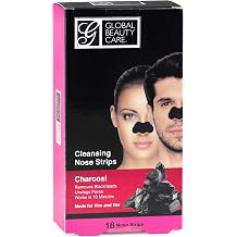 Global Beauty Care 18 Nose Cleansing Strips of Activated Charcoal Nose Strips For Blackheads Removal Charcoal Blackhead Remover Strips - 18 Ct