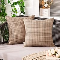 Vista 19 de MIULEE Fundas de cojín decorativas impermeables para exteriores, resistentes al agua, para tienda, patio, jardín, sofá, paquete de 2, 16 x 16 Azul