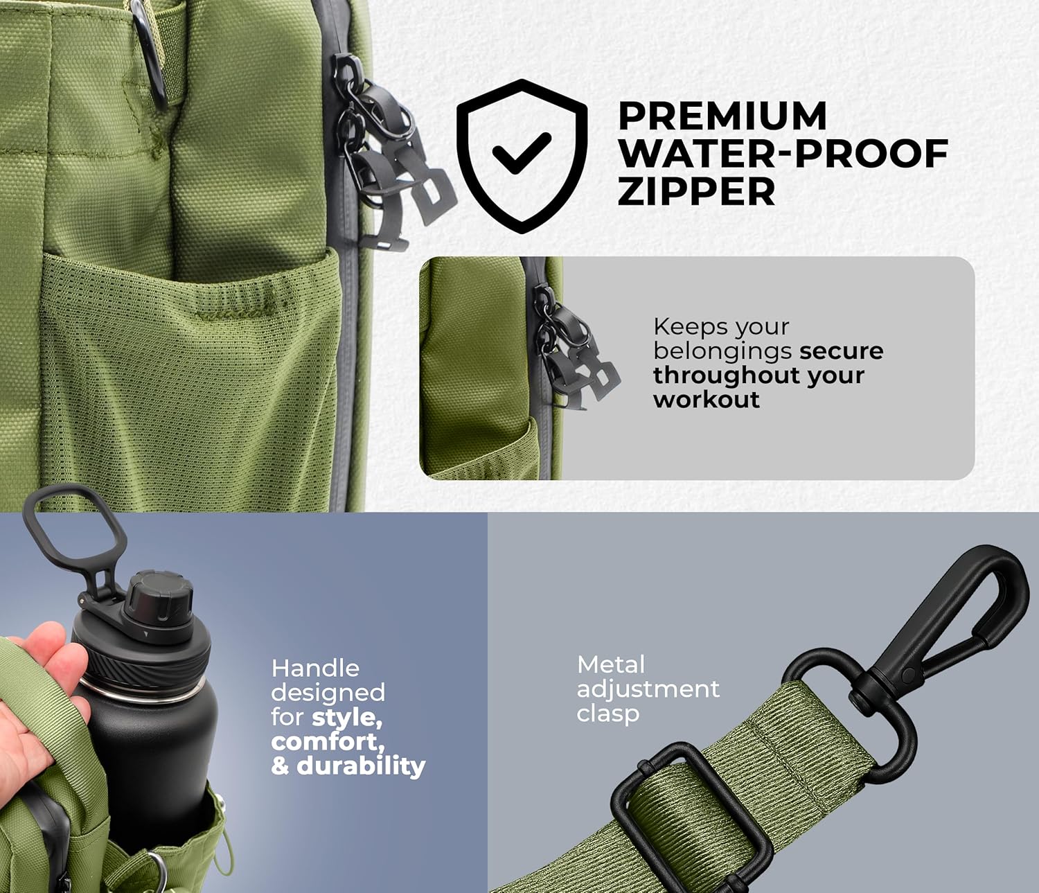 Magnetic Gym Bag for Men & Women – Strong Magnets, Waterproof Crossbody Sling with AirTag Pocket & Pouch –Magnetic Water Bottle Holder Fits 64oz, Travel/Sports/Work Bag Ideal for Everyday Use - Image 8