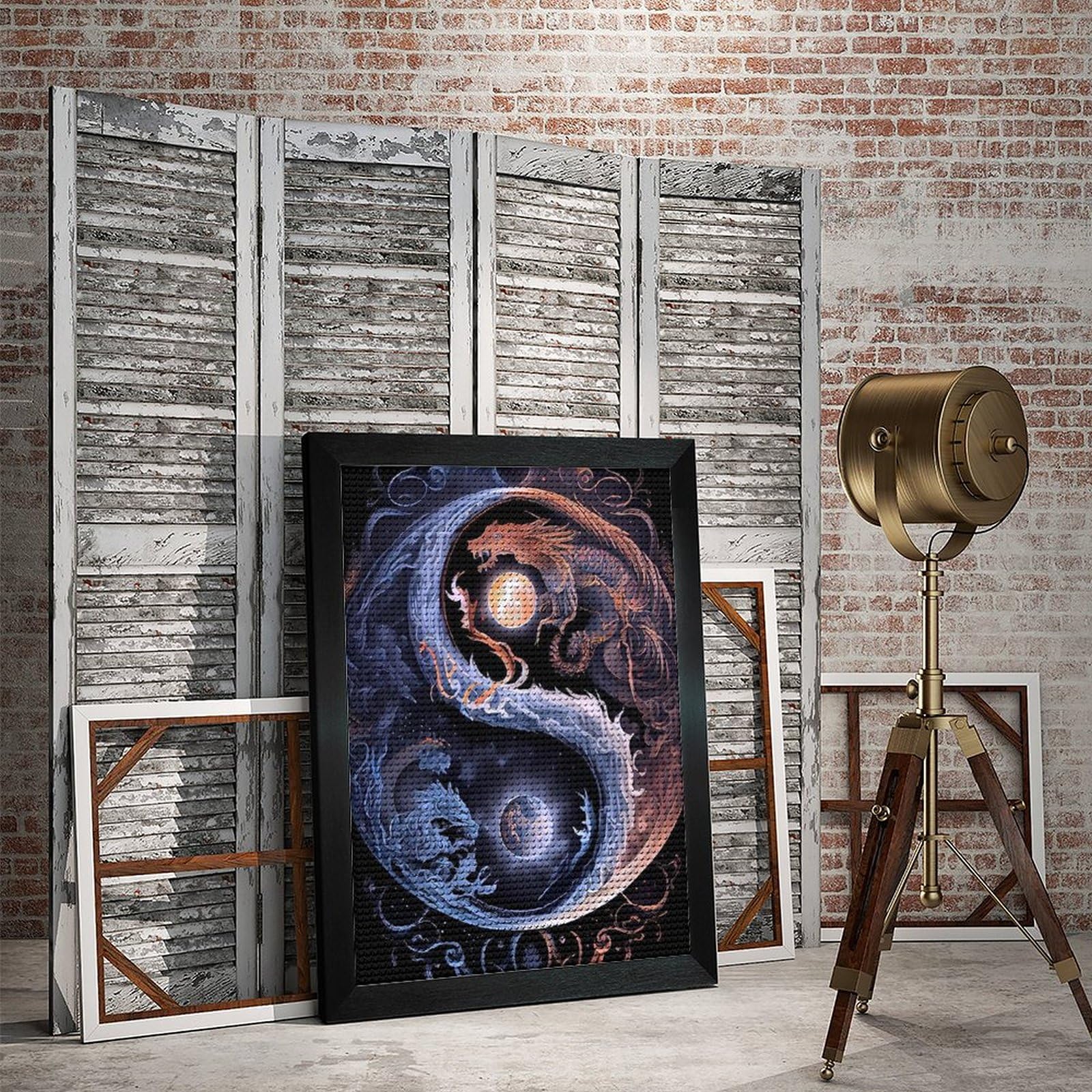 Amazon | ダイヤモンドアート キット 陰陽龍月霊界 5D モザイクアート