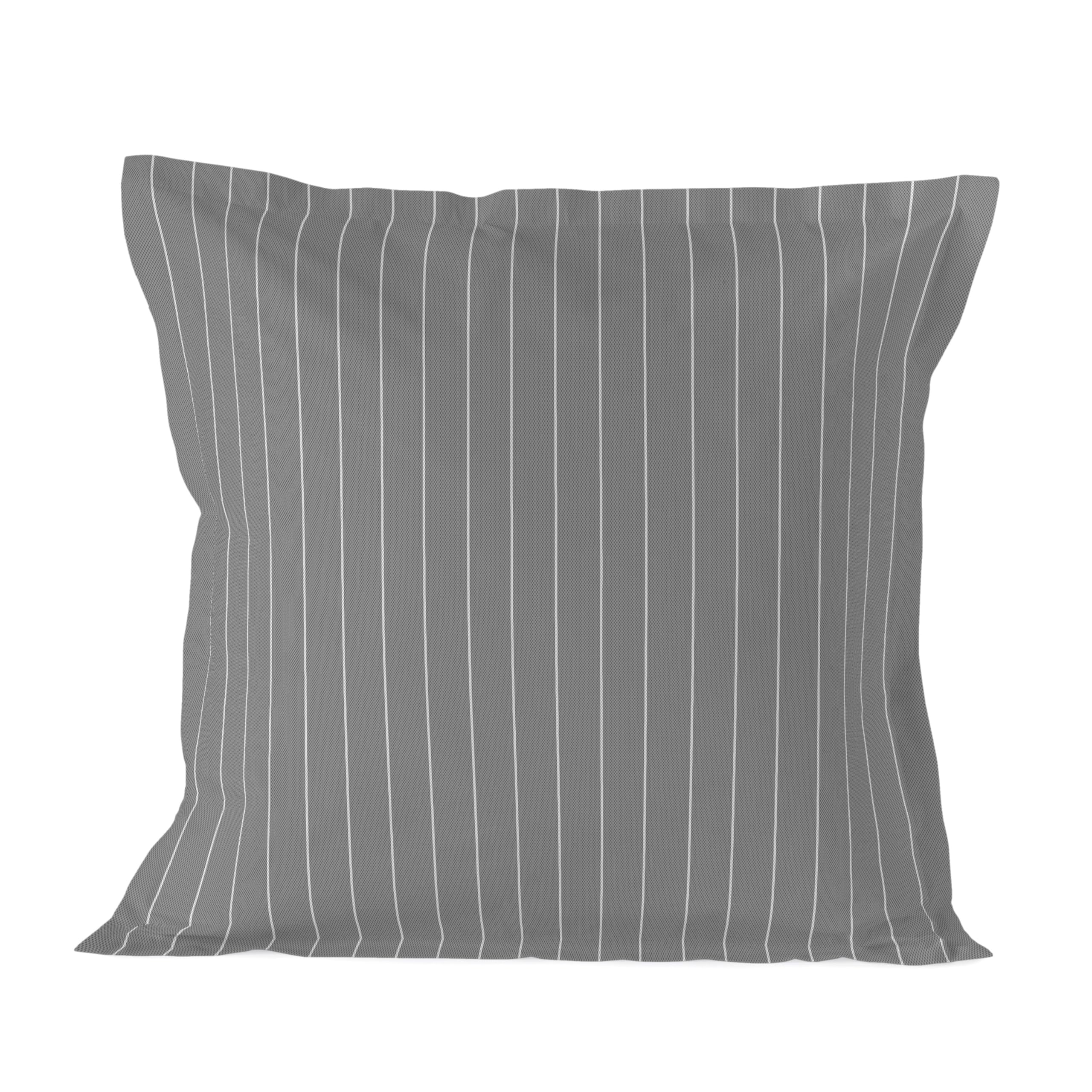 Taie d'oreiller Oxford 80x80 cm gris en coton pour lit