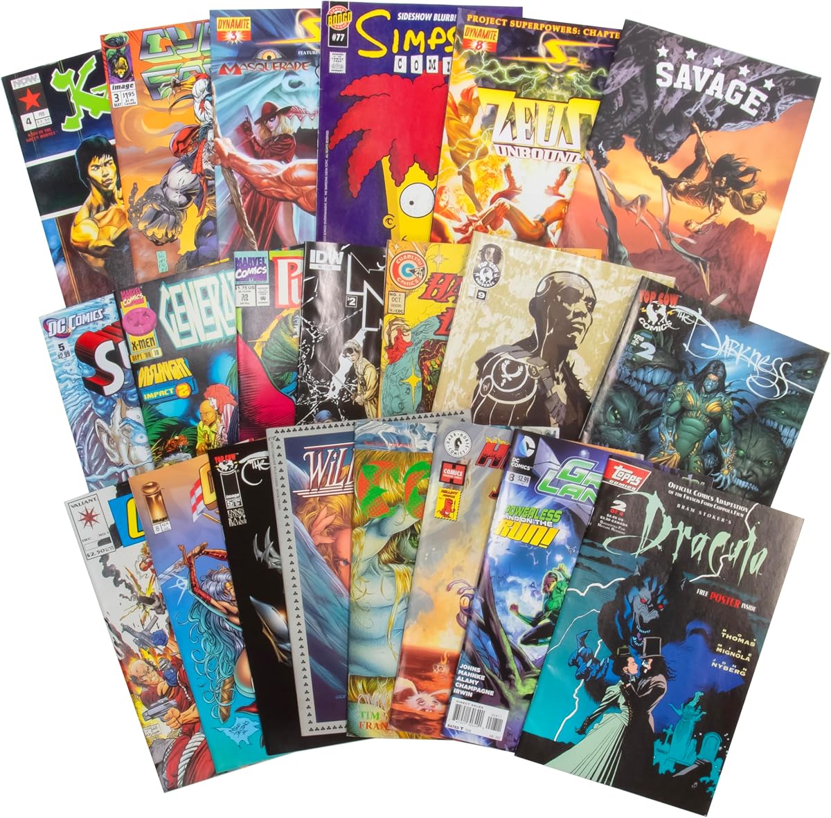 Colección de 20 cómics variados - Increíble selección de editores de DC, Marvel e independientes - Sin duplicados ni contenido inapropiado - Gran regalo de cumpleaños para cualquier superhéroe o fanático de las novelas gráficas