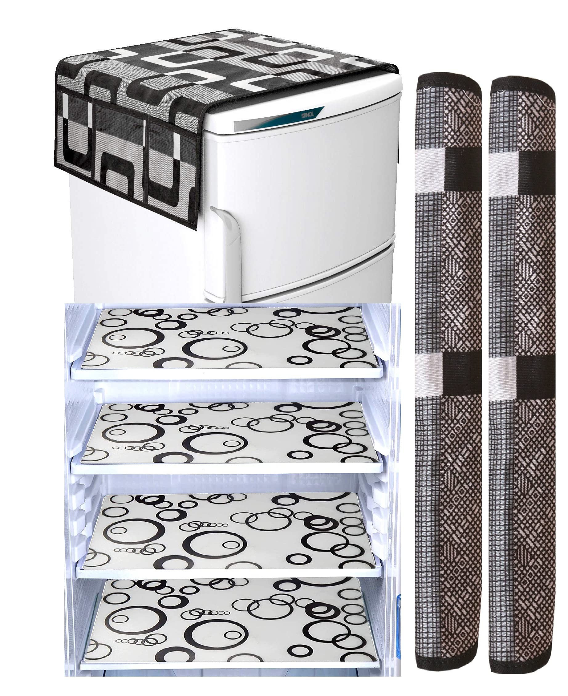 See full amazon price history chart for XMBUG Set of 1Pc Polyester Fridge Top Cover with 6 Utility Pockets + 4Pc Fridge Mats + 2Pc Handle Cover (BLACKBOX+4GOLAMAT+2HC) XMBUG Set of 1Pc Polyester Fridge Top Cover with 6 Utility Pockets + 4Pc Fridge Mats + 2Pc Handle Cover (BLACKBOX+4GOLAMAT+2HC) (B0C4DZT4JM) Amazon Price History, Amazon Price Tracker