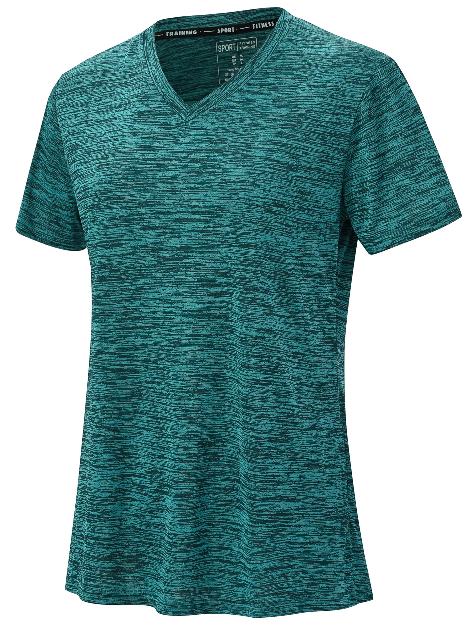 Tansozer Sportshirt Damen Kurzarm V Ausschnitt Atmungsaktiv Fitness Gym Yoga Top Leichte Funktionsshirt Laufshirt