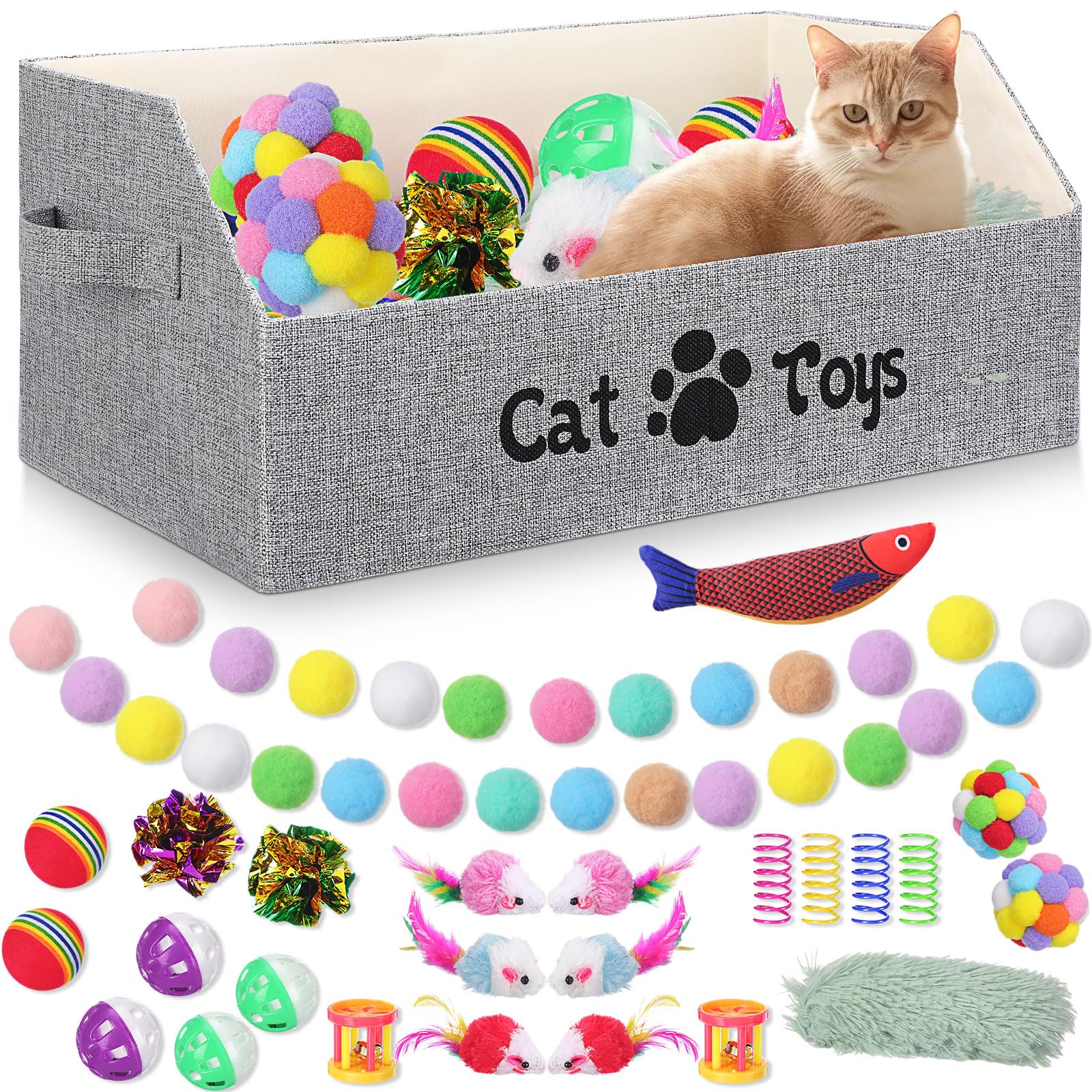 Jouets interactifs pour chat à la maison avec lit doux et peluches - 8