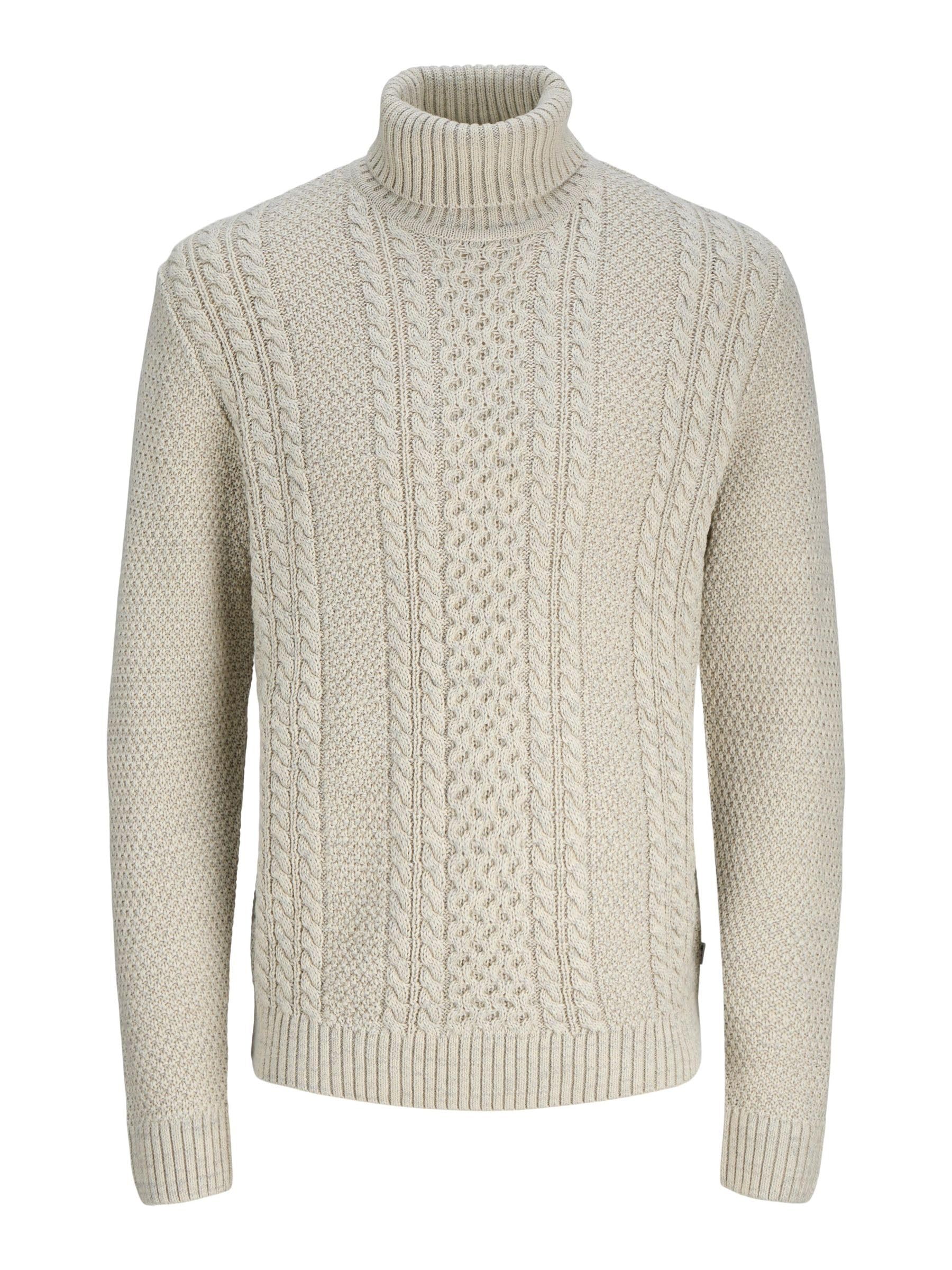 JACK & JONES Jjpaul Knit Roll Neck, White Melange, M