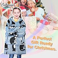 Vista 140 de Catalonia Blanket Hoodie for Kids, Oversized Wearable Sherpa Sweatshirt Pullover for Teens Youth, Gift Idea