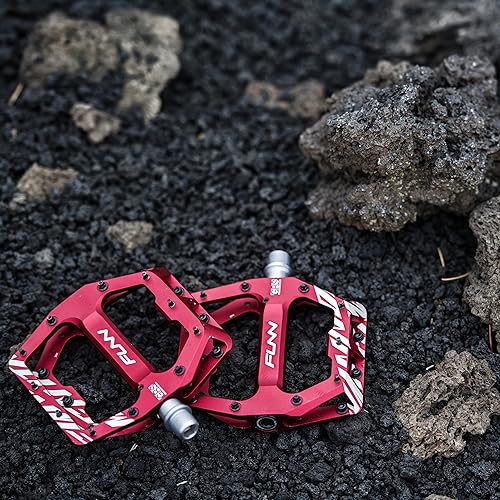 Miniatura 2 de Funn Funndamental Pedales planos  Pedales de bicicleta de plataforma ancha para bicicleta de montaña BMXMTB, agarre ajustable para una estabilidad