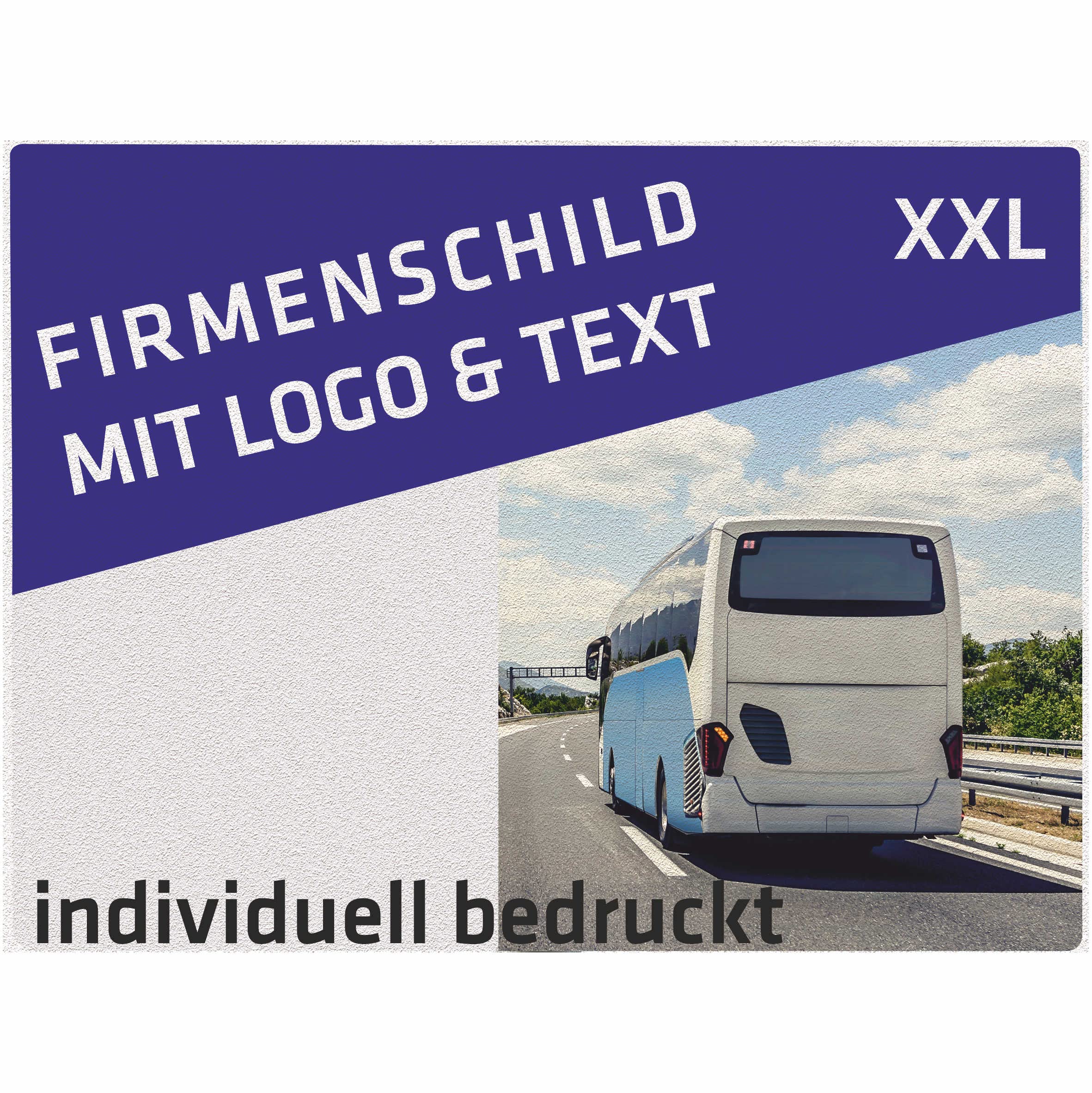 INDIGOS UG - Firmenschild - Schilder selbst gestalten 200x100 cm - mit Ihrem Logo, Firmenname, personalisierte Geschenke - Foto & Wunschtext - Schild für Rezeption, Lobby, Firma, Hotel, Empfang,