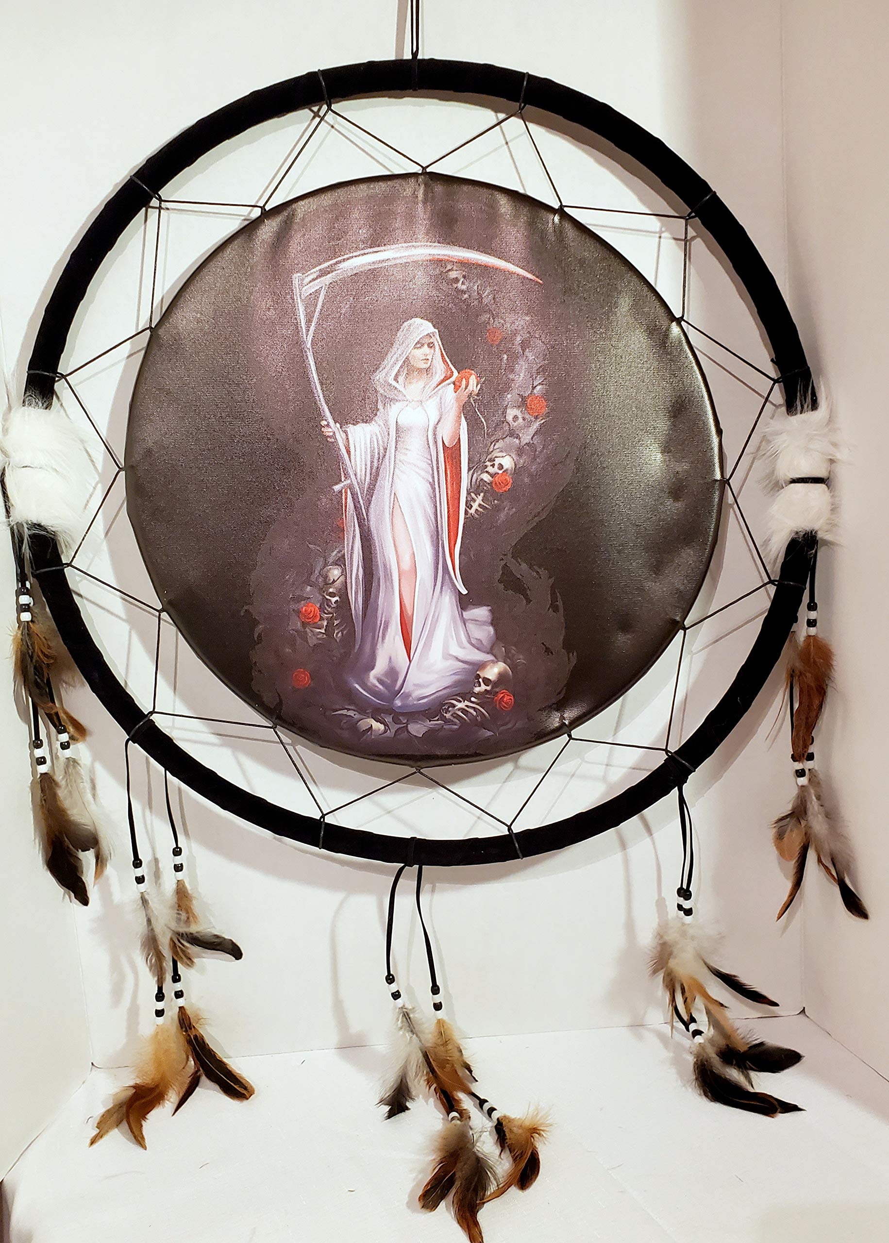 Amazon.com: EVERSPRING New 24" Anne Stokes Design Life Blood Reaper Woman  with Scythe Roses and Souls Medallion Dream Catcher with Feathers & Beads :  Home & Kitchen