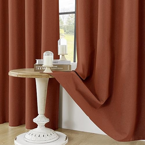 Miniatura 73 de ChrisDowa Cortinas 100% opacas de abedul liso de 96 pulgadas de largo, 2 paneles para dormitorio, sala de estar, oscurecimiento de la habitación de