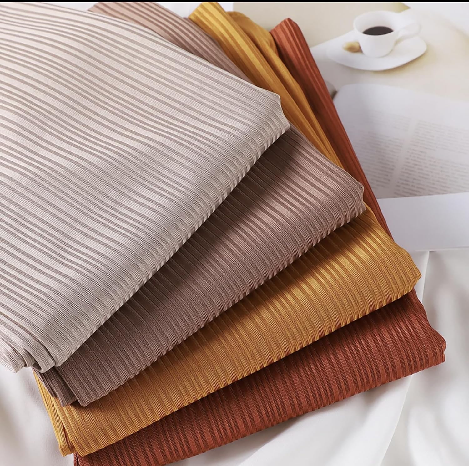 Ribbed Jersey Hijab Scarf for Women, Hijab for Women Muslim Breathable Stretchy Hajib - Image 5