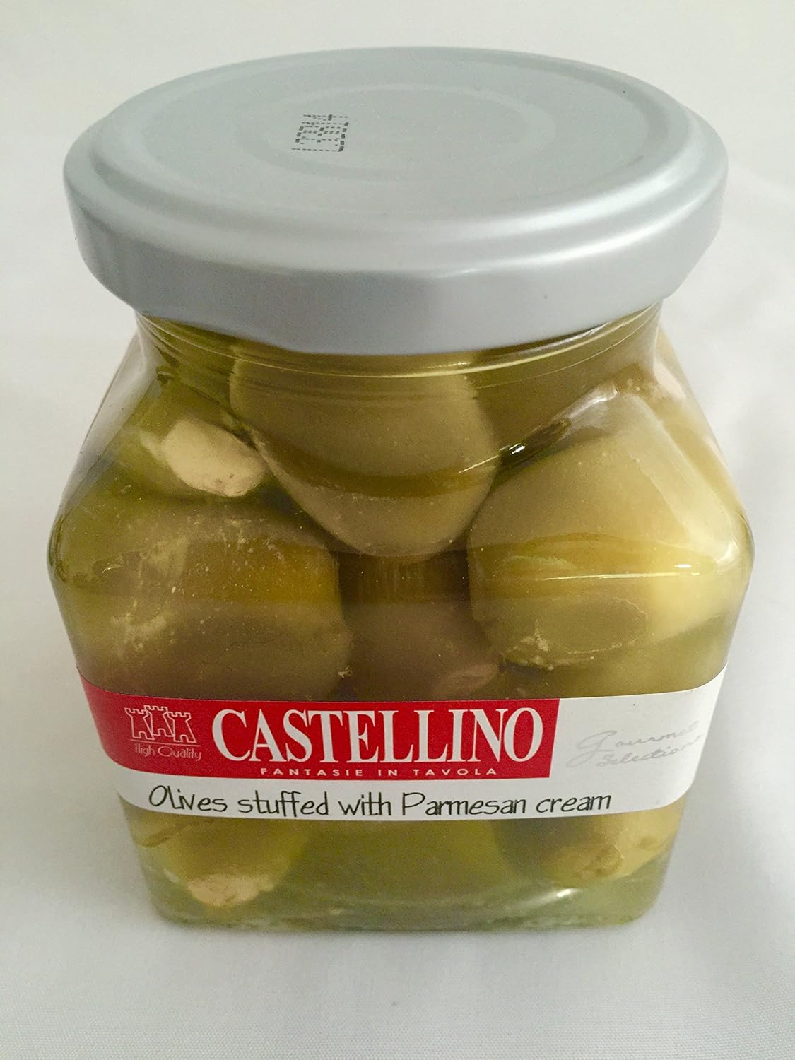 Castellino Olives Stuffed with Parmesan Cream 10oz Jar (6 Pack)