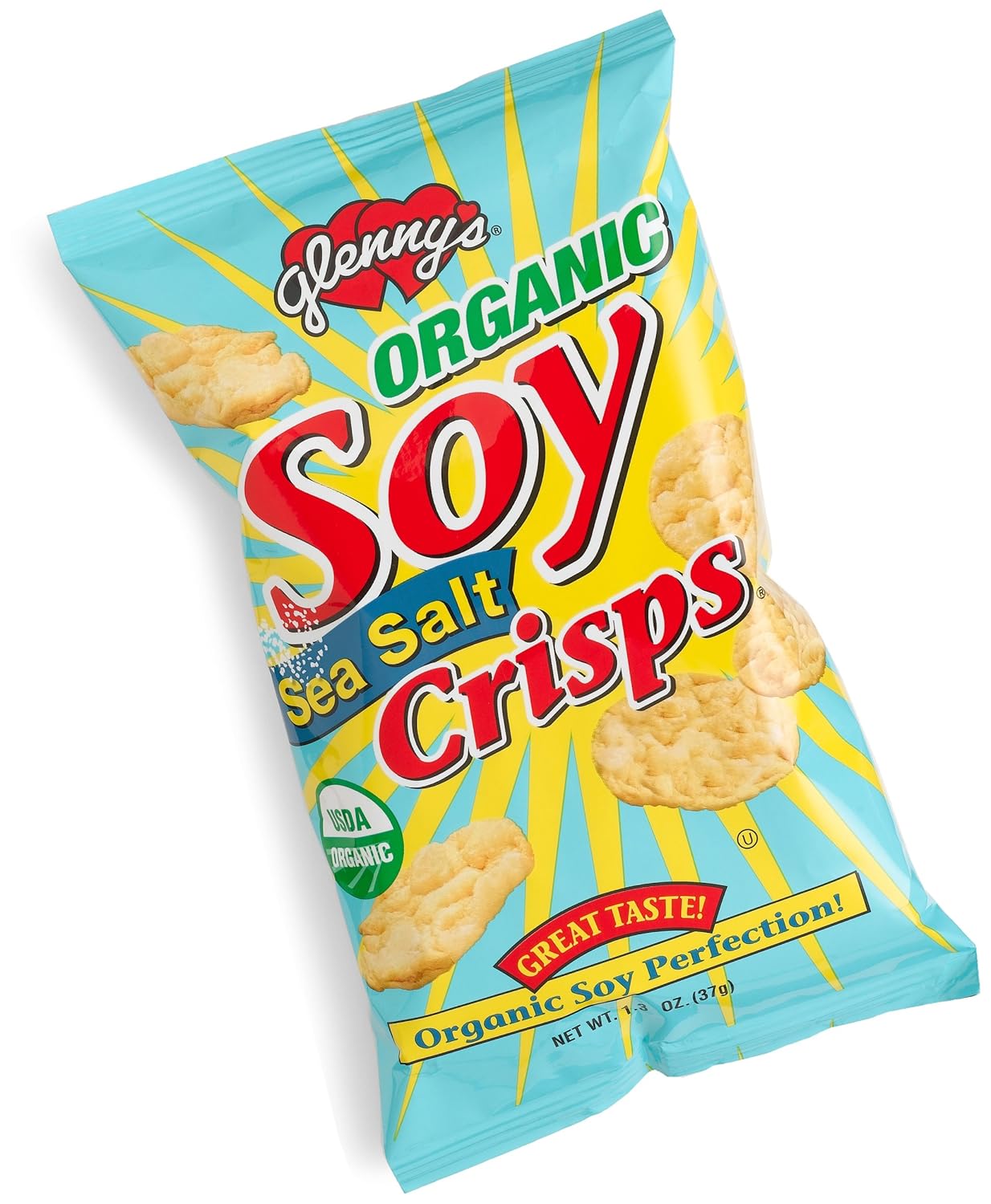 Glenny's Soy Crisps, Organic Sea Salt, 1.3Ounce Bags (Pack