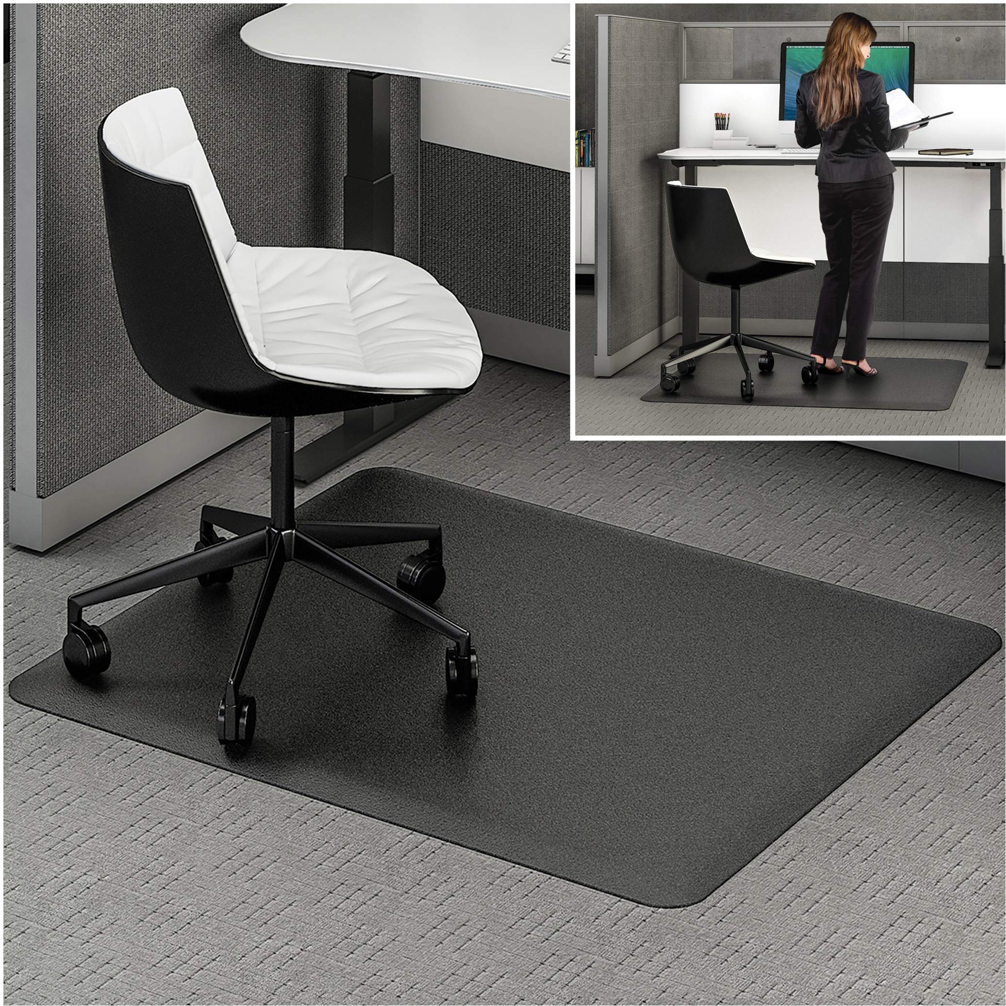 Amazon.com : deflecto Ergonomic Sit Stand Mat, 53 X 45, Black