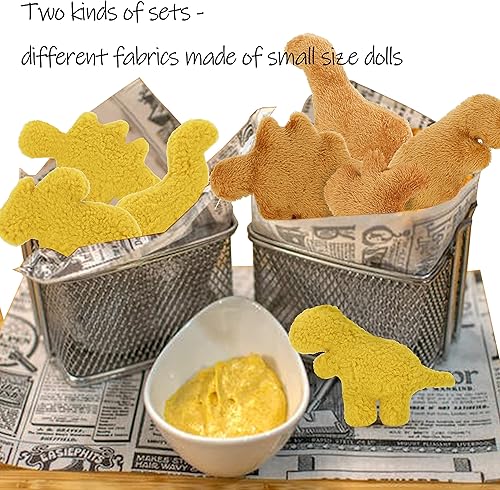 Miniatura 10 de UNIMV Dino - Almohada de peluche con pepitas de pollo fritas con dinosaurio, divertida, para regalo para niños y niñas (Dino-D)