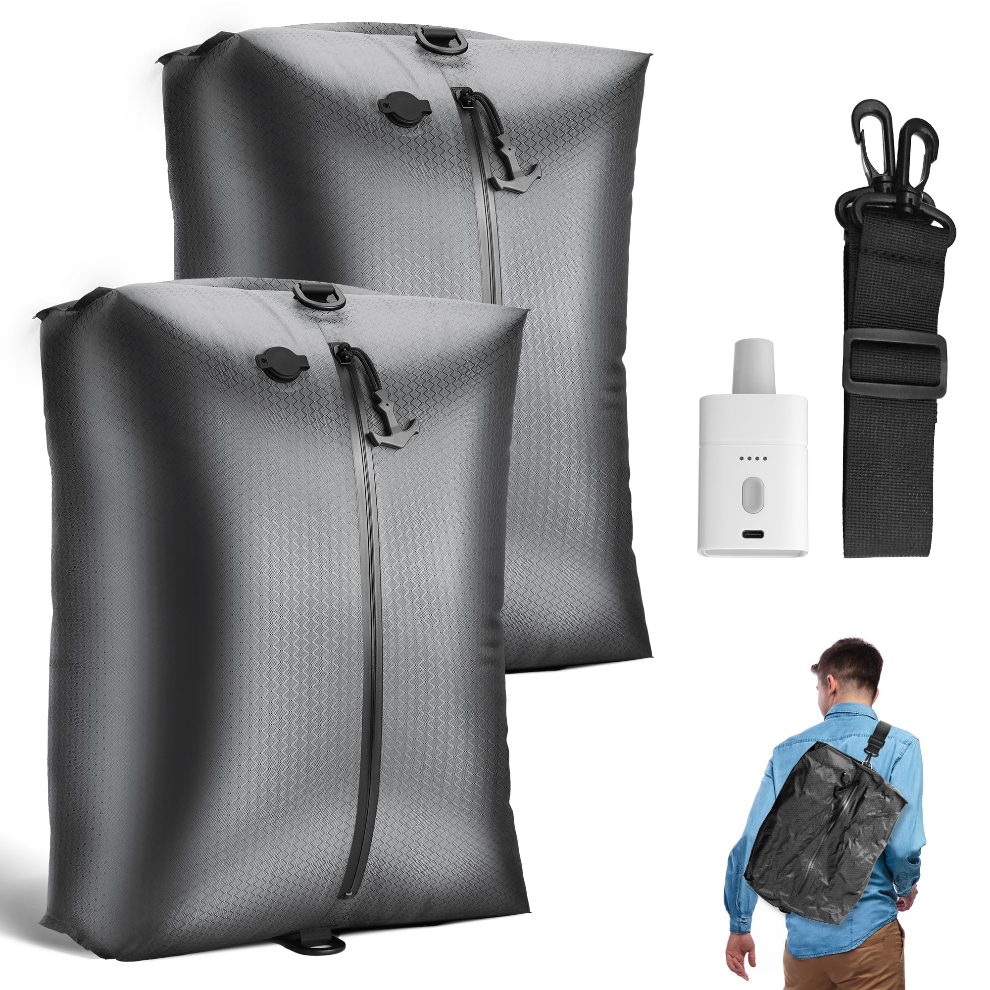 Travel Vacuum Bags with Wireless Pump Reusable Vacuum Compression Bags for Suitcase Space Saver for Luggage Airtight Waterproof