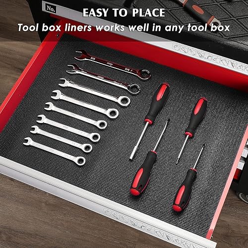 Miniatura 8 de MIXPOWER Revestimiento profesional para caja de herramientas y cajón, alfombrilla de goma de espuma antideslizante de fácil corte para cajón, forros