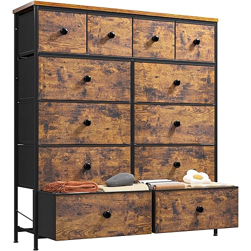Romorgniz Dresser for Bedroom Tall Dresser with 12 Drawers Fabric