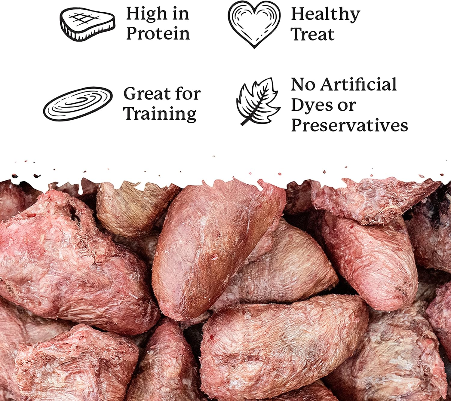 Dr. Harvey's Freeze-Dried Chicken Hearts - Training Dog Treats, Single Ingredient, All-Natural USA Sourced Protein, Allergen-Free - 7 Ounces (Pack of 3)
