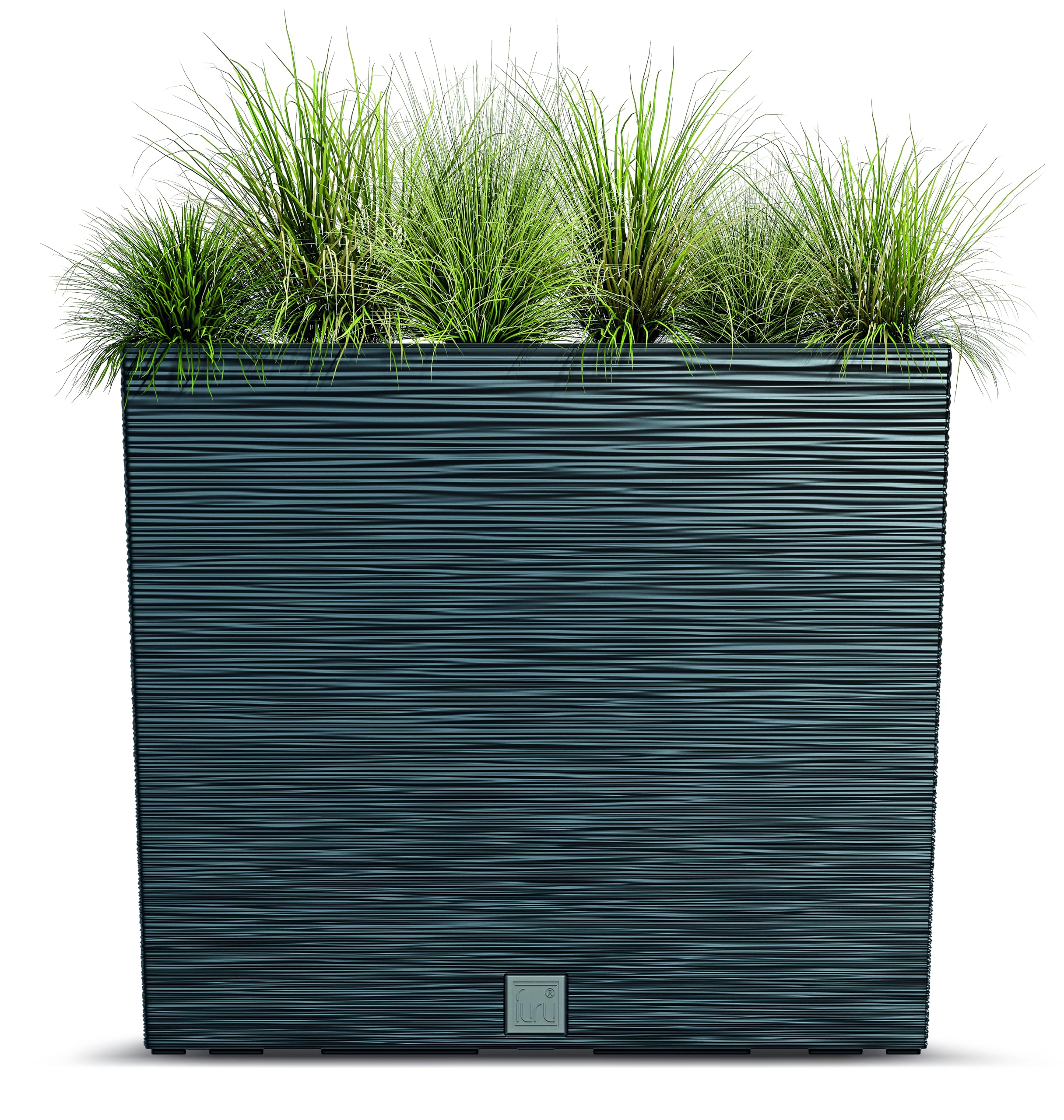 Tymar Macetero alto, jardinera para exteriores, protección visual, para exteriores, rectangular, color antracita, 58 x 18 x 50 cm