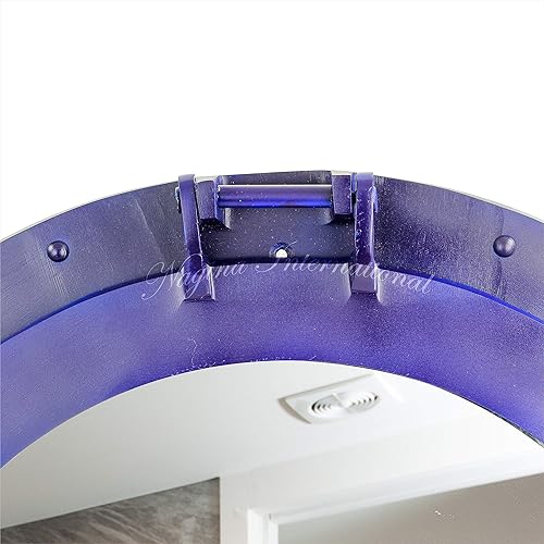 Miniatura 3 de Nagina International Ojo de buey náutico de color azul de aluminio  Decoración de pared marítima (12 pulgadas, espejo)