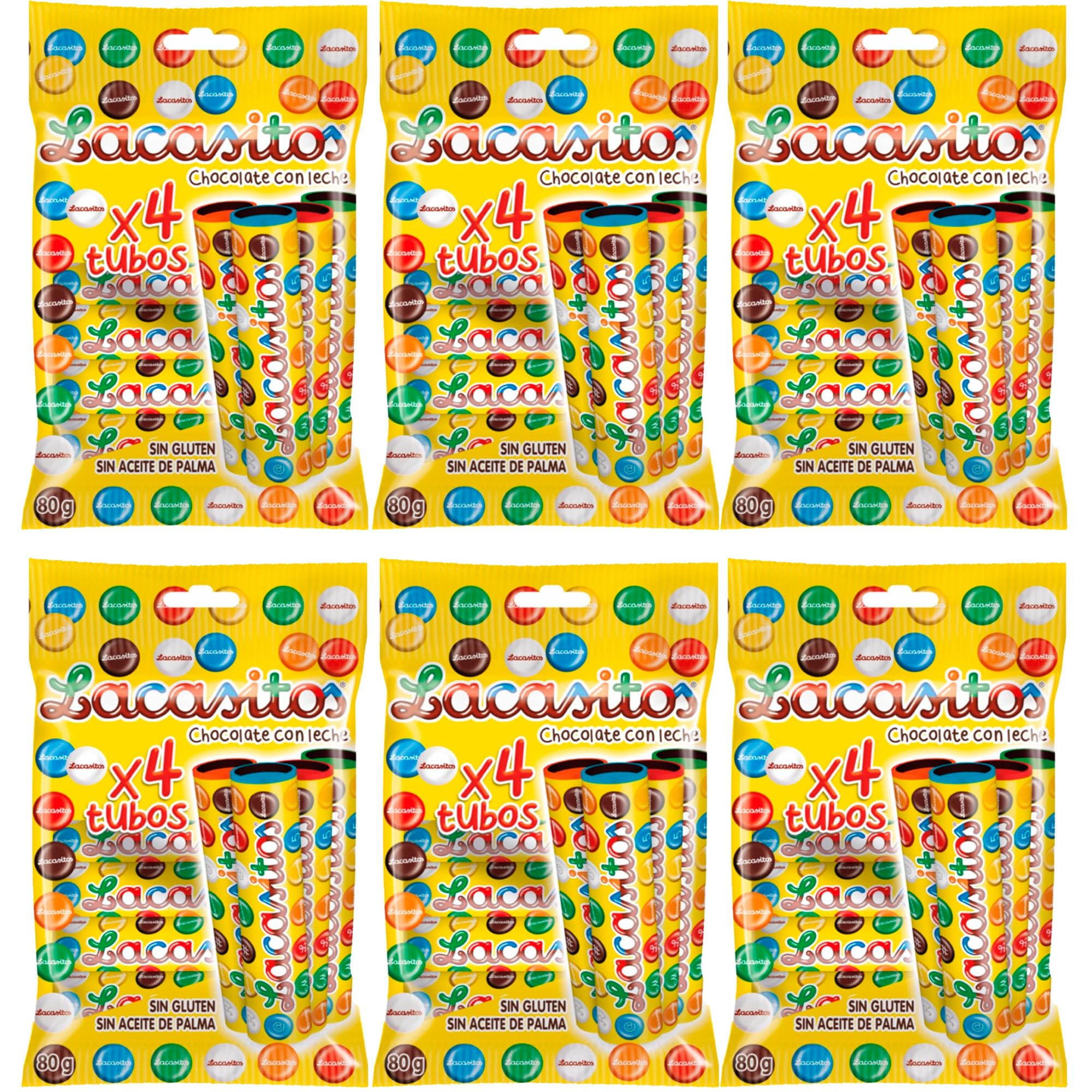 Lacasitos pack 24 x tubos 20g grageas de chocolate con leche