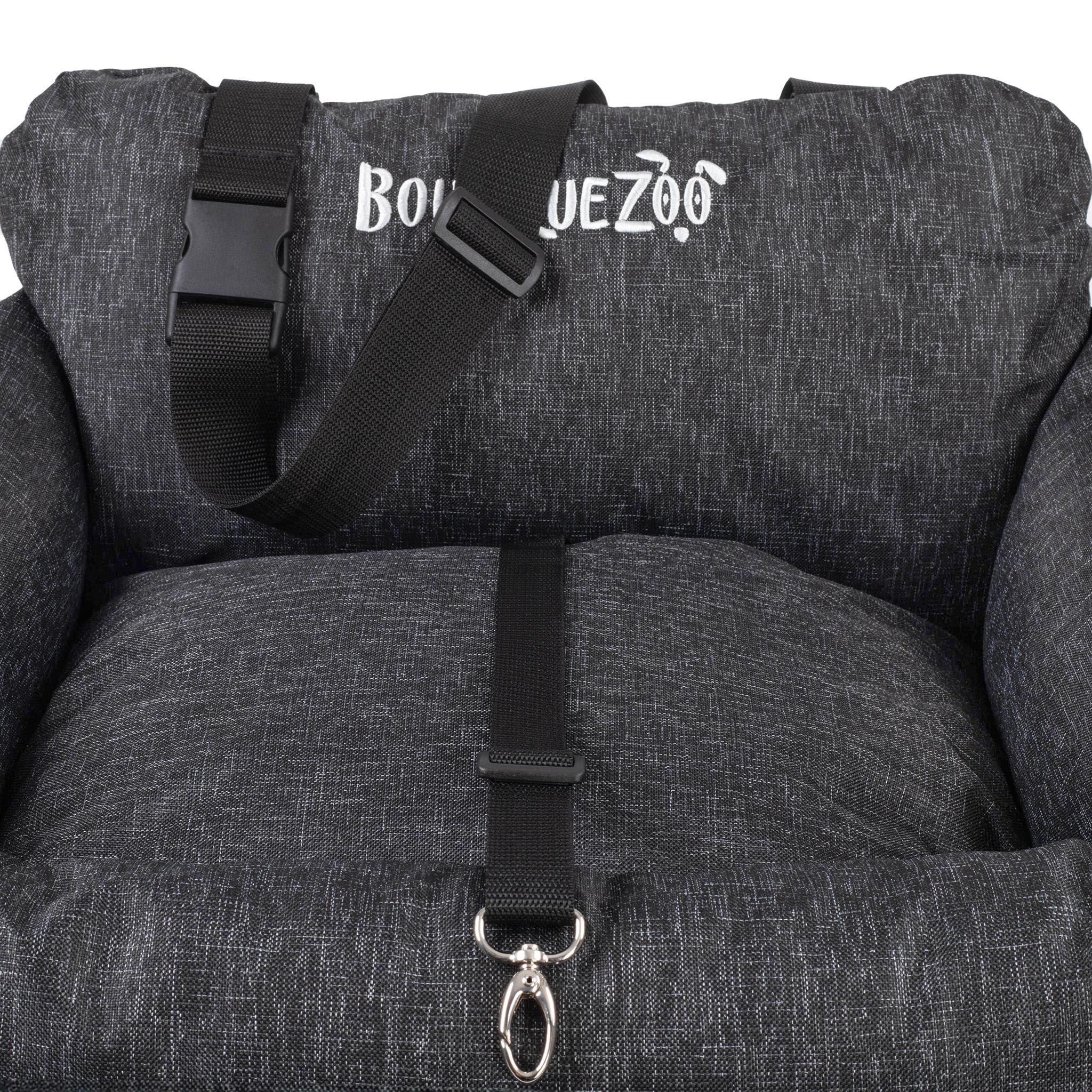 Luxuriös Auto Sitz für Hunde | Autositz für Rückbank, Vordersitz | Universal Waschbar für Hunde und Katzen | Polyester | Größe: 55 x 65 cm | Farbe: Schwarz