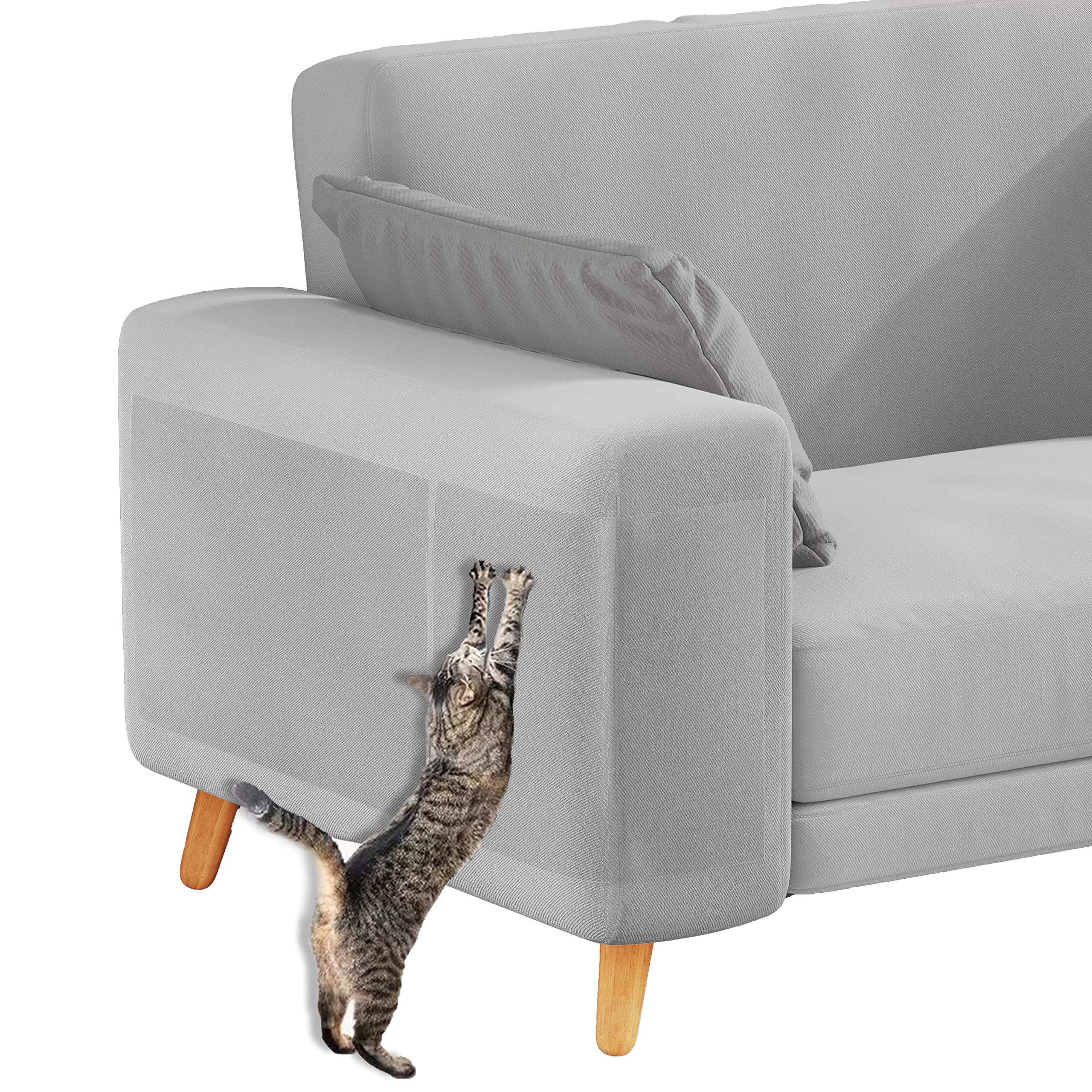 shefulAnti Cat Scratch Furniture Protectors from Cats, Cat Scratch Deterrent Tape, Corner Couch Protector for Cats, Double Sided Sofa Anti Scratching Sticky Tape, Sticky Paws for Cats - 30X45CM,10pcs