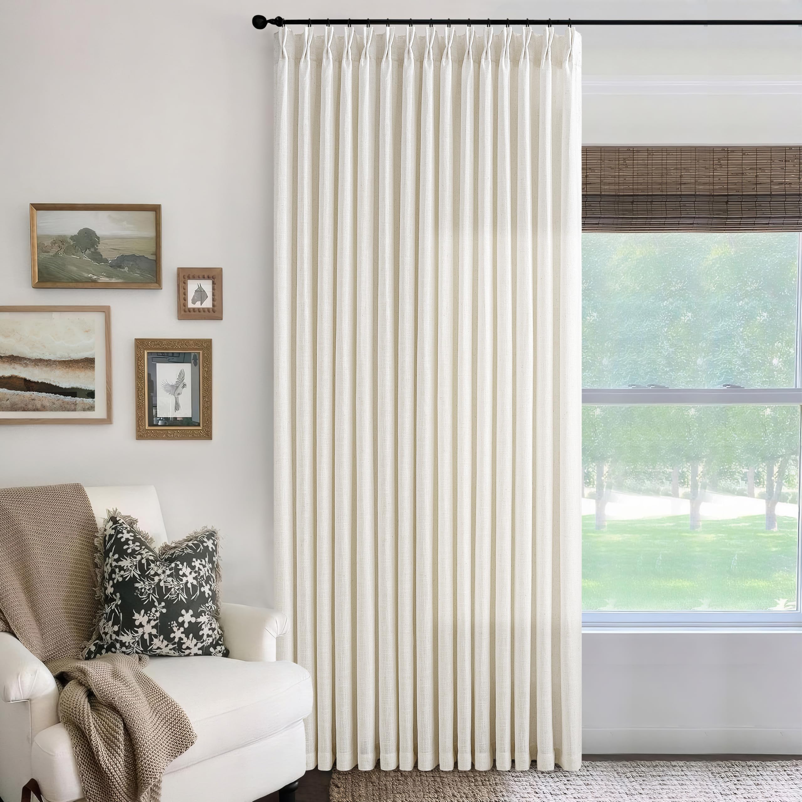 Seeluck Extra Wide Pinch Pleated Curtains 100 Inch Wide 84 Inches Long