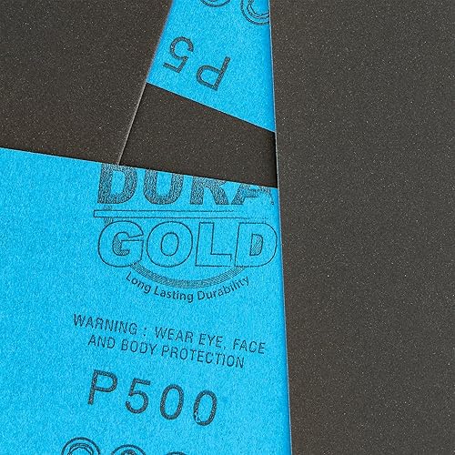 Miniatura 10 de Dura-Gold Hojas de papel de lija húmedo o seco de grano 220, 5-12 x 9 pulgadas, caja de 25 - lijado de corte medio, detalles, pulido automotriz,