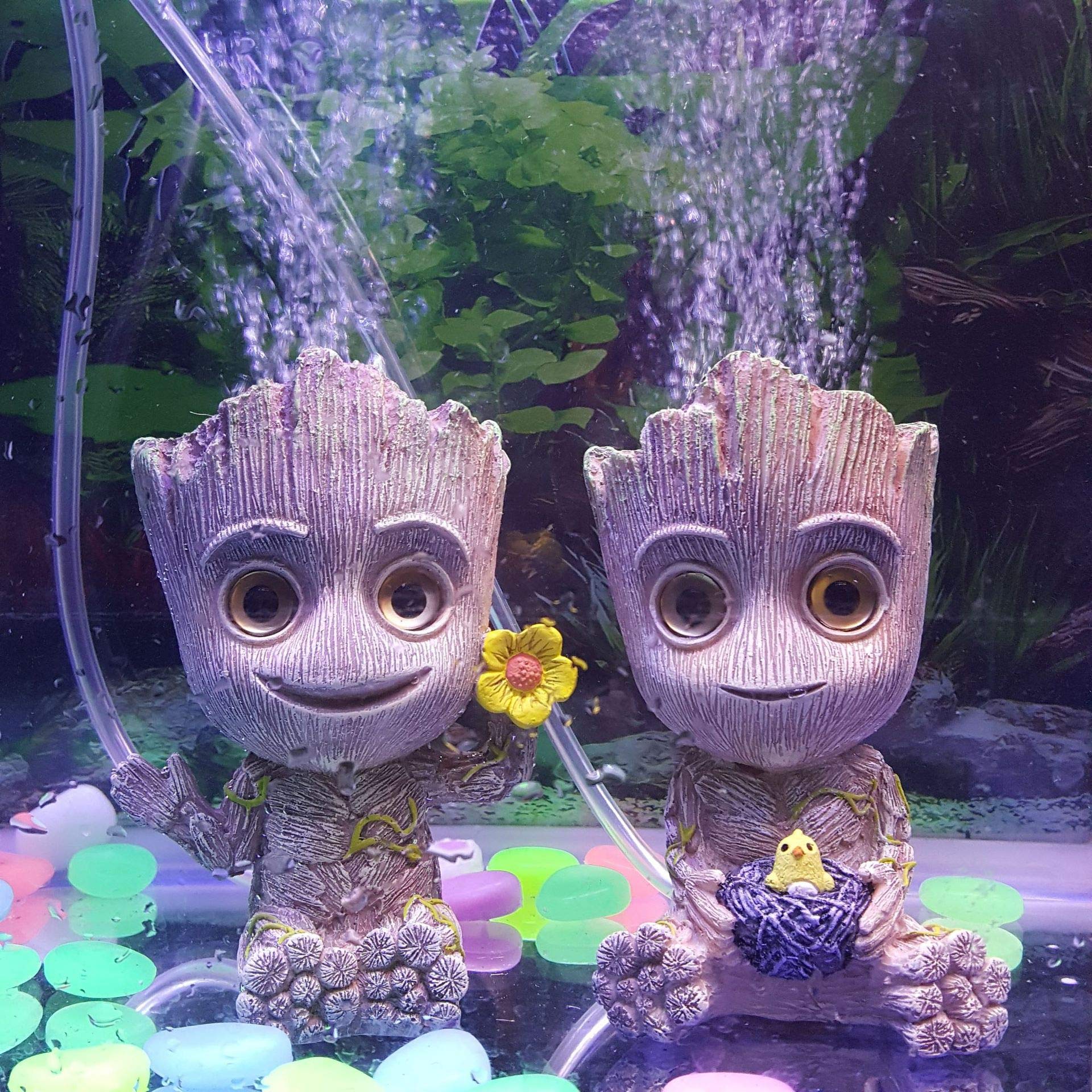 Decoración Para Acuario En Forma De árbol Con Burbujas De Aire - Para Peceras Pequeñas (Mini I Am Baby), Resina, Muy Bonita