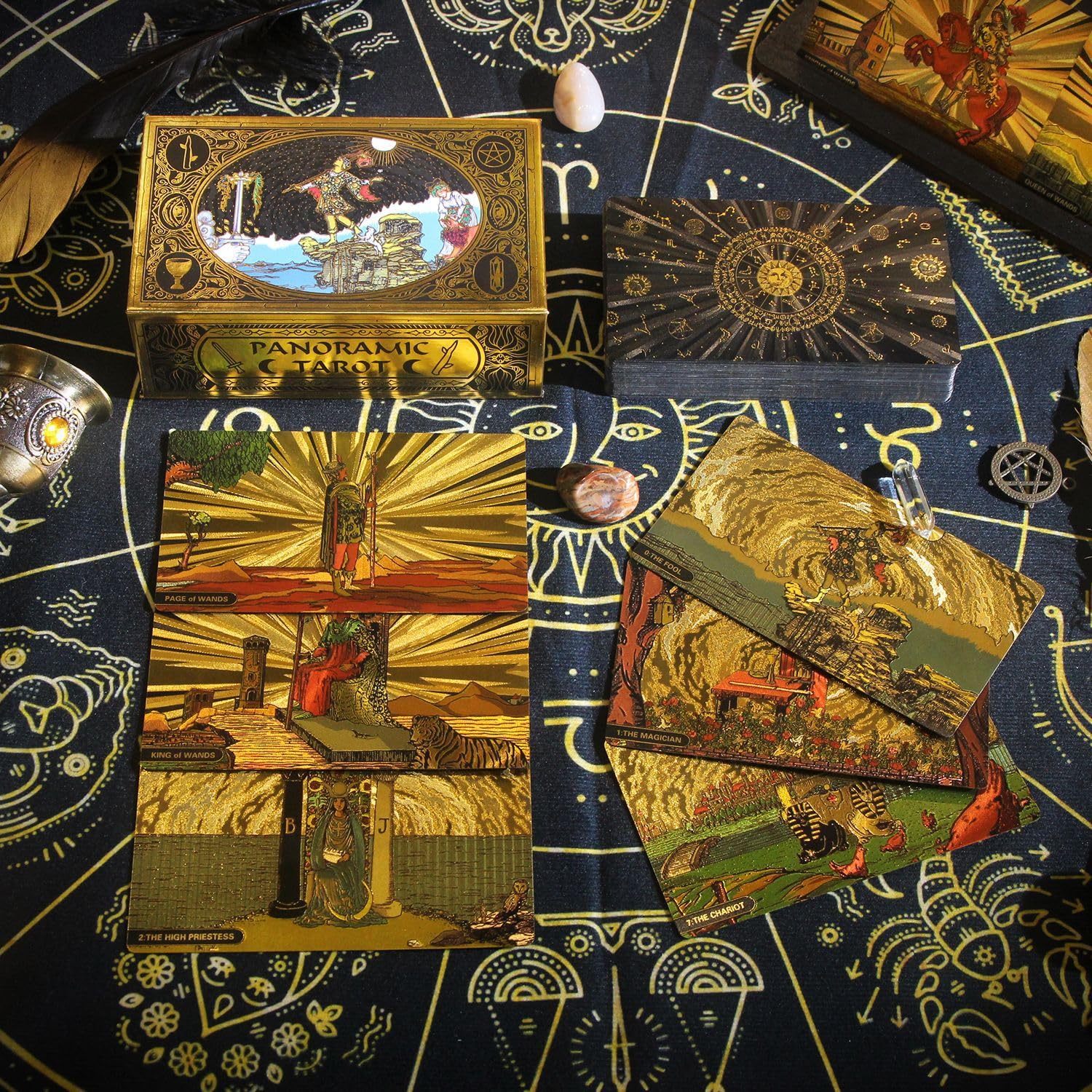 De Tarot-Panorama clásico wettaro, Tarot para Principiantes, lámina de Oro Impermeable Pet