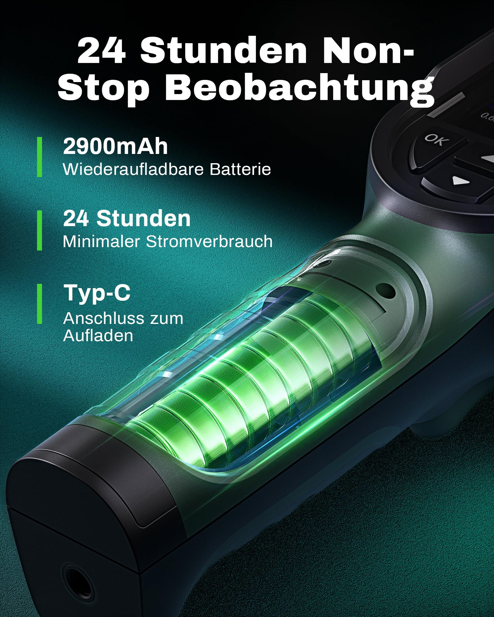AMPBANK Wärmebildkamera 240x240 TISR-Auflösung, 24-Stunden Akkulaufzeit Handheld Thermal Imaging Camera mit 25Hz Bildwiederholrate, -20℃ bis 450℃, Temperaturalarm, H128 Kompakte Thermal Camera