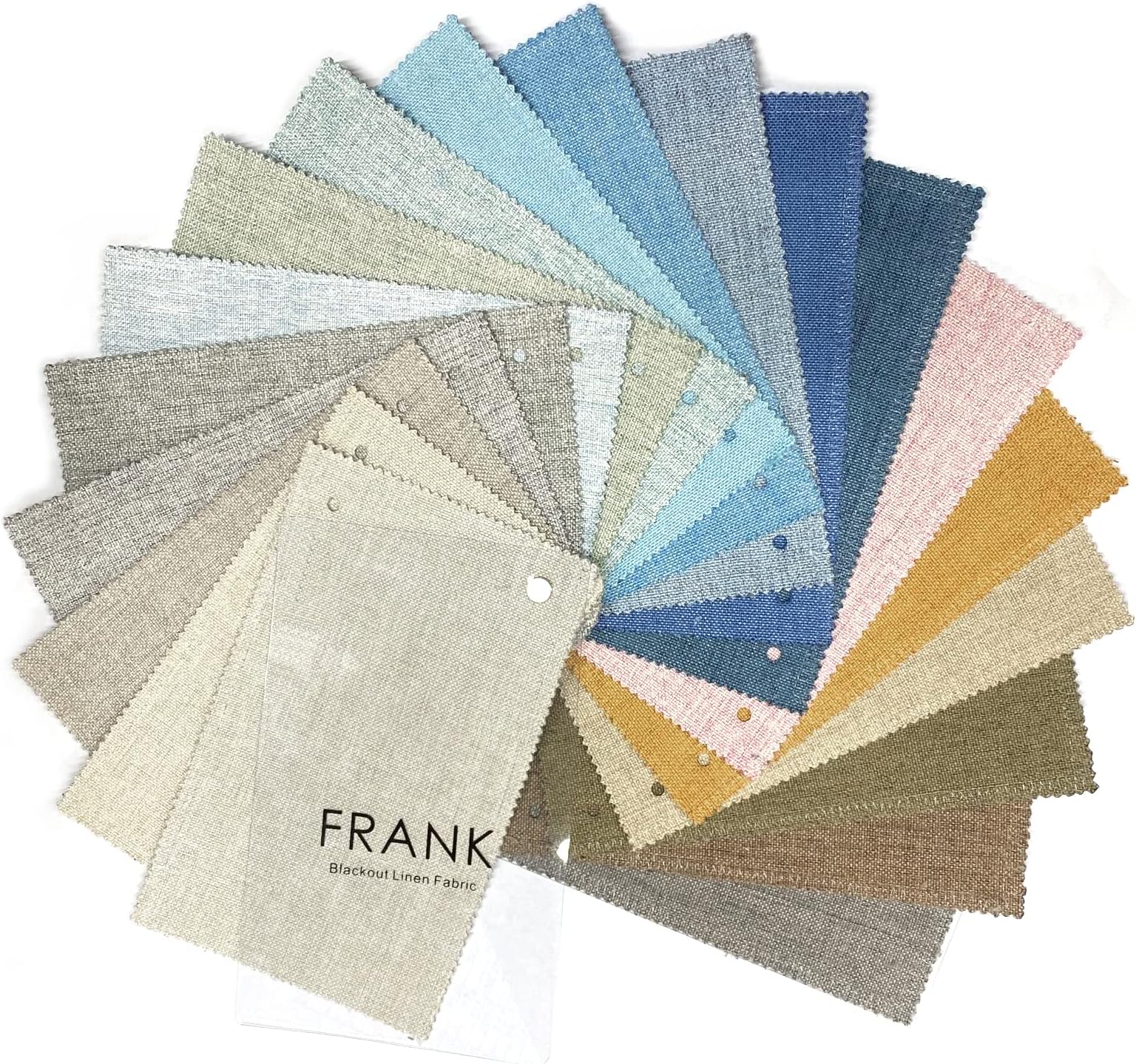 Fcosie Premium Linen Blend Fabric Color Swatches Custom-Made Curains - 19 Colors Available - Fabric Color Samples, Fabric Swatches