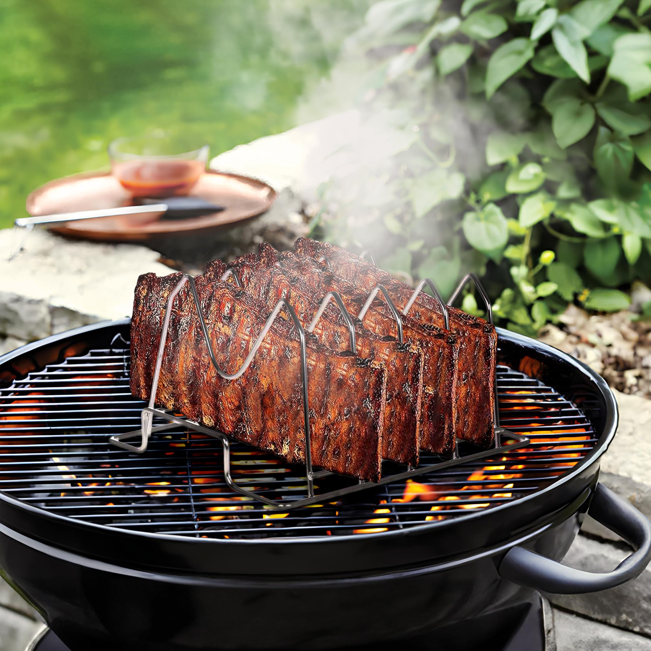 2 Supporti Per Coperchi In Acciaio Inox - Regolabili, Multifunzione, Per Cucina E Barbecue - Foto 11