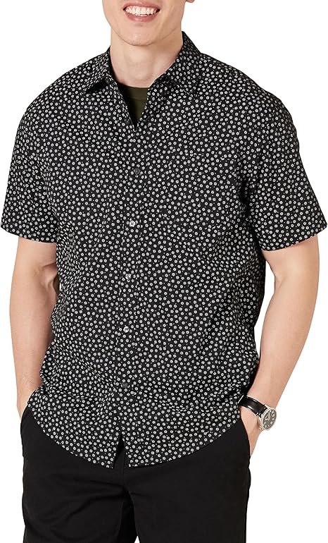 Amazon.com: Amazon Essentials Men's Regular-Fit Short-Sleeve Print ...
