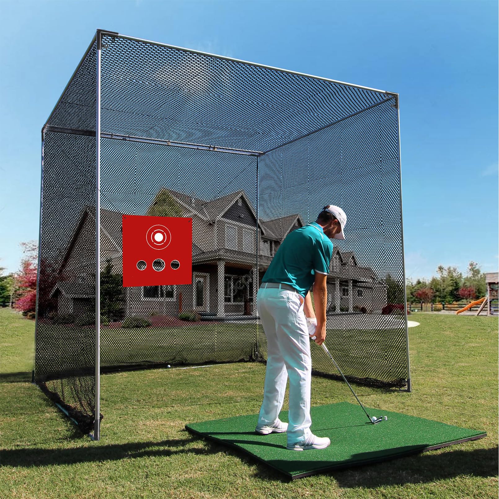 Aoneky Eck-Set für Golfkäfigrahmen, Rohrverbinder für Golfnetzrahmen 3x3x3M, 10 Pcs, 1.9cm EMTs - Conduit Connector for Golf Hitting Cage Frame