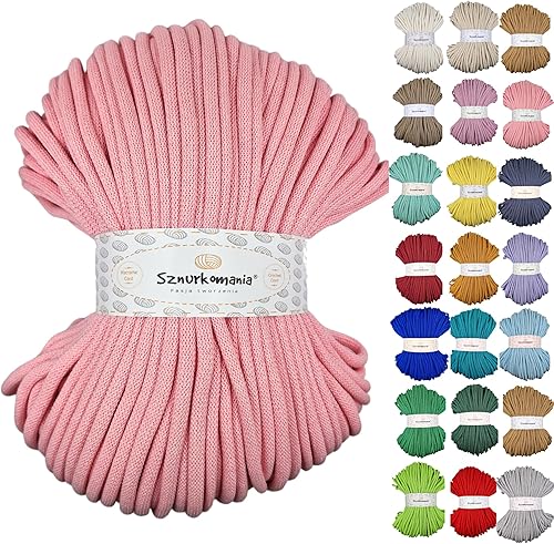 Cordón de algodón de 0.354 in, 109 yardas, multicolor, cuerda de macramé de 0.354 in a 328.1 ft, cuerda de ganchillo de 0.354 in, hilo de algodón,