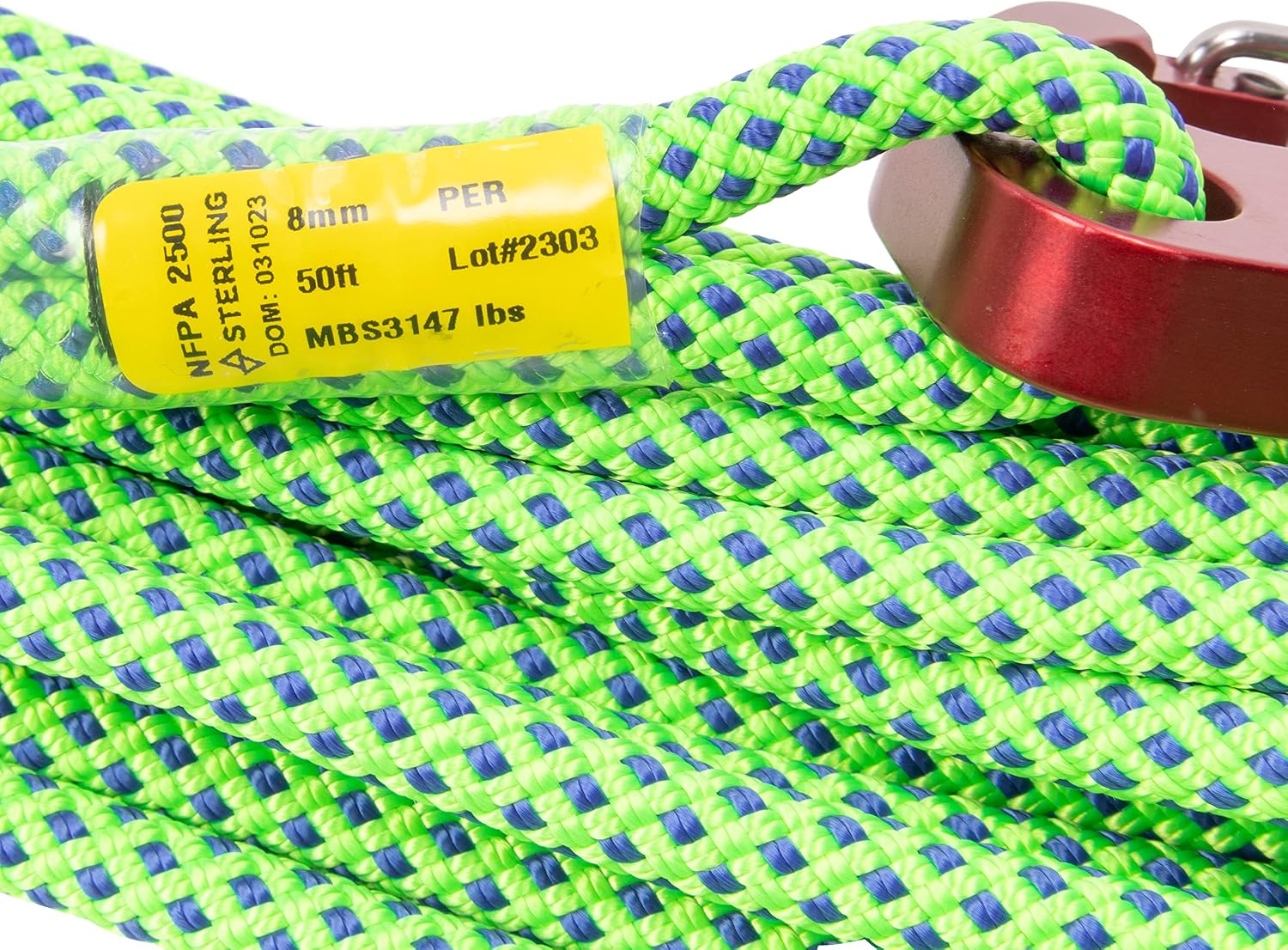 Rock-N-Rescue Nylon Escape Rope - 50 Foot RNR Poseidon 8MM Nylon Rope Sewn onto Lightning GT Hook, Rock Climbing Accessory