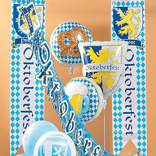 Miniatura 4 de Juego de 8 piezas de decoración de Oktoberfest  6 faroles de papel colgantes y 2 carteles de pared para suministros de fiesta de Oktoberfest,
