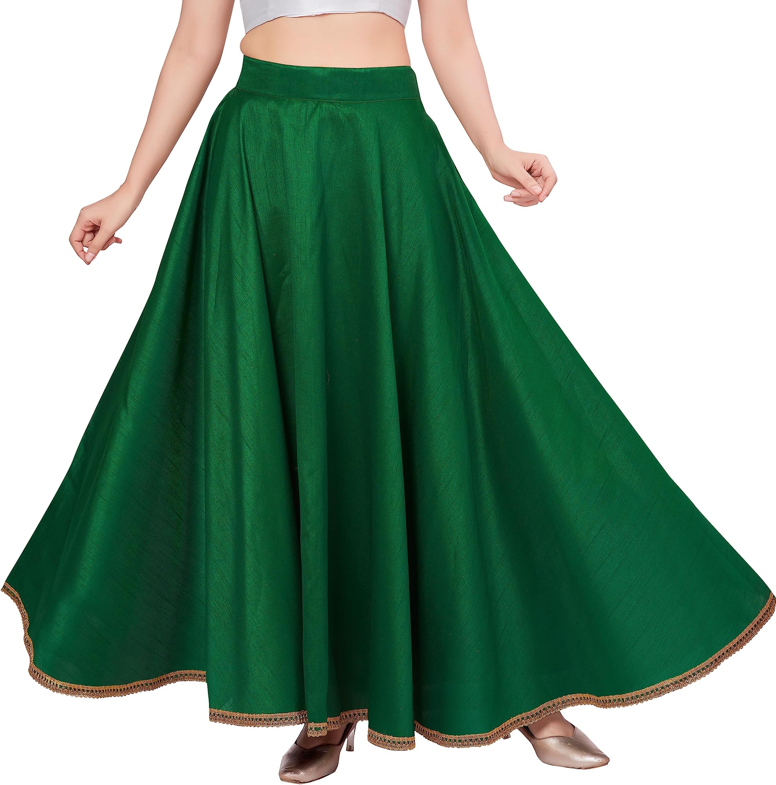 Women's Poly Silk Skirt/Lehenga with 8 Meters Flare