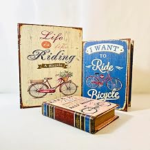 French Style Organizer Nesting Book Box, Jewelry Storage Case with Hinged Lid Closure-Set of 3, Stylish Faux MDF Keepsake Storage Boxes for Coffee Table Bookshelf Interior Decor and Gifts